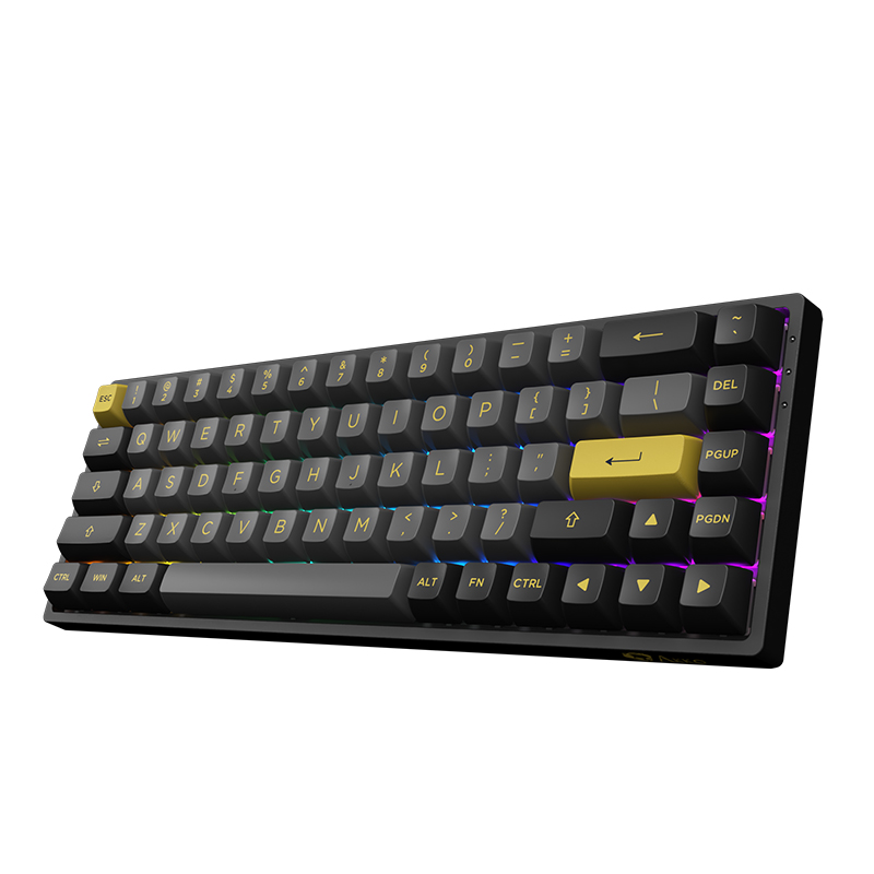 Bàn phím cơ AKKO 3068B Black &amp; Gold (Multi-modes/Hotswap/Foam tiêu âm/RGB/Akko CS Switch) - Hàng chính hãng