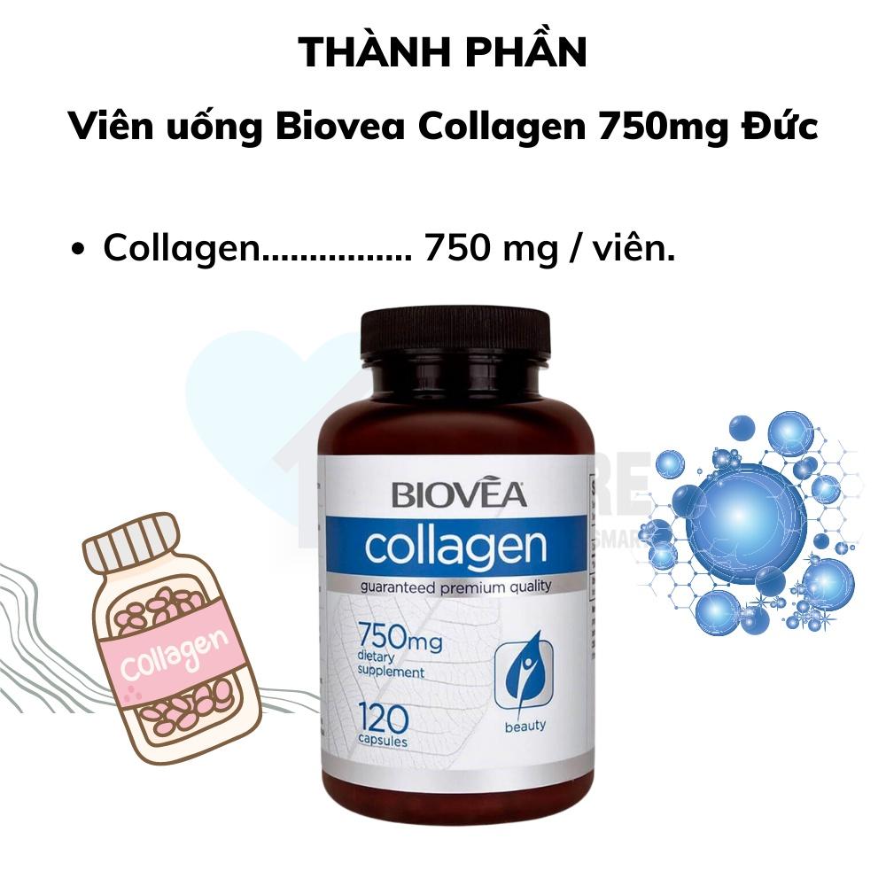 Viên Uống Biovea Collagen 750mg, Giúp Làm Đẹp Da, Đẹp Tóc, Móng, Tăng Sinh Collagen, Nhập Đức, 120 viên