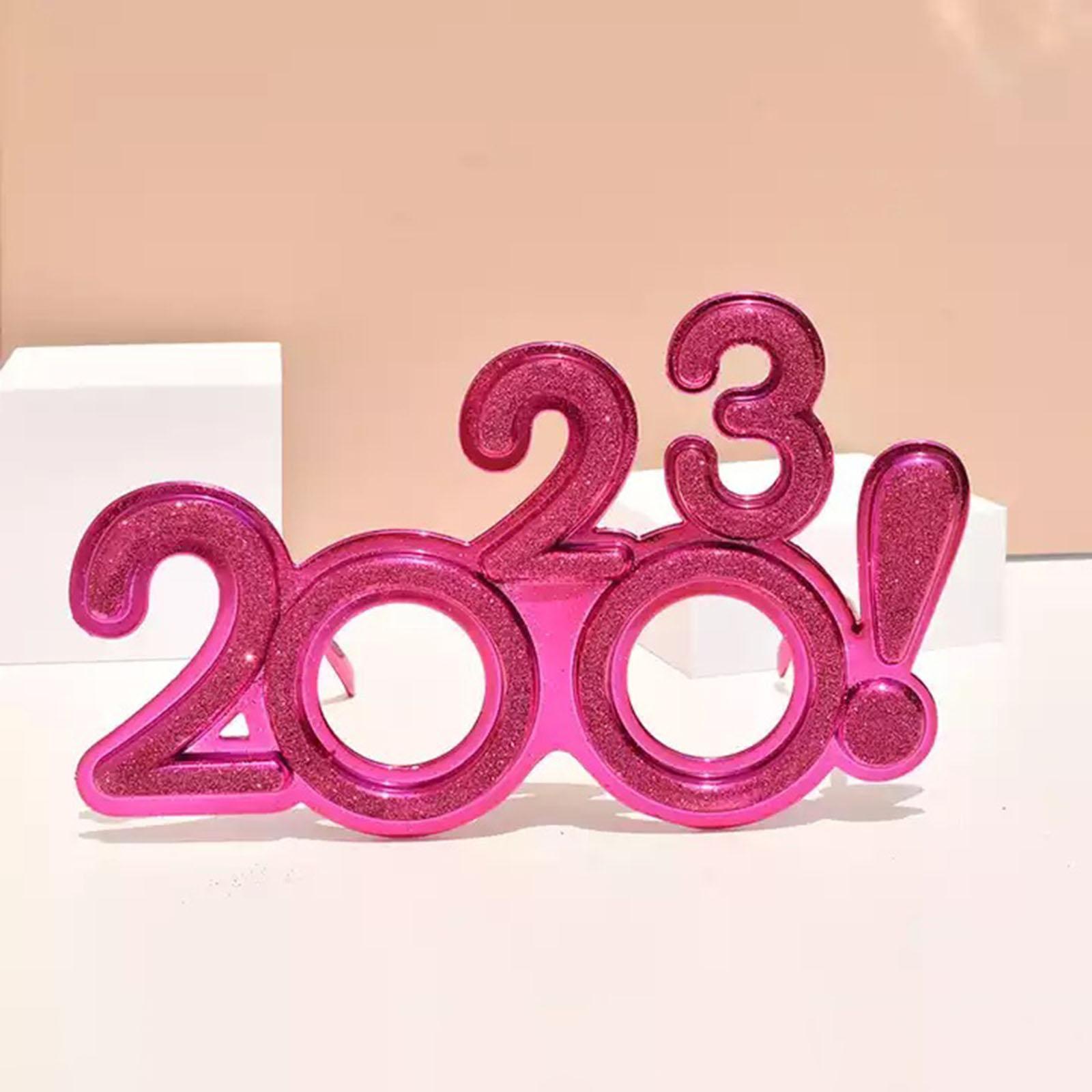 New Years Glasses Decorations Eve Party Supplies Funny Glitter 2023 Glasses for Celebration Adults