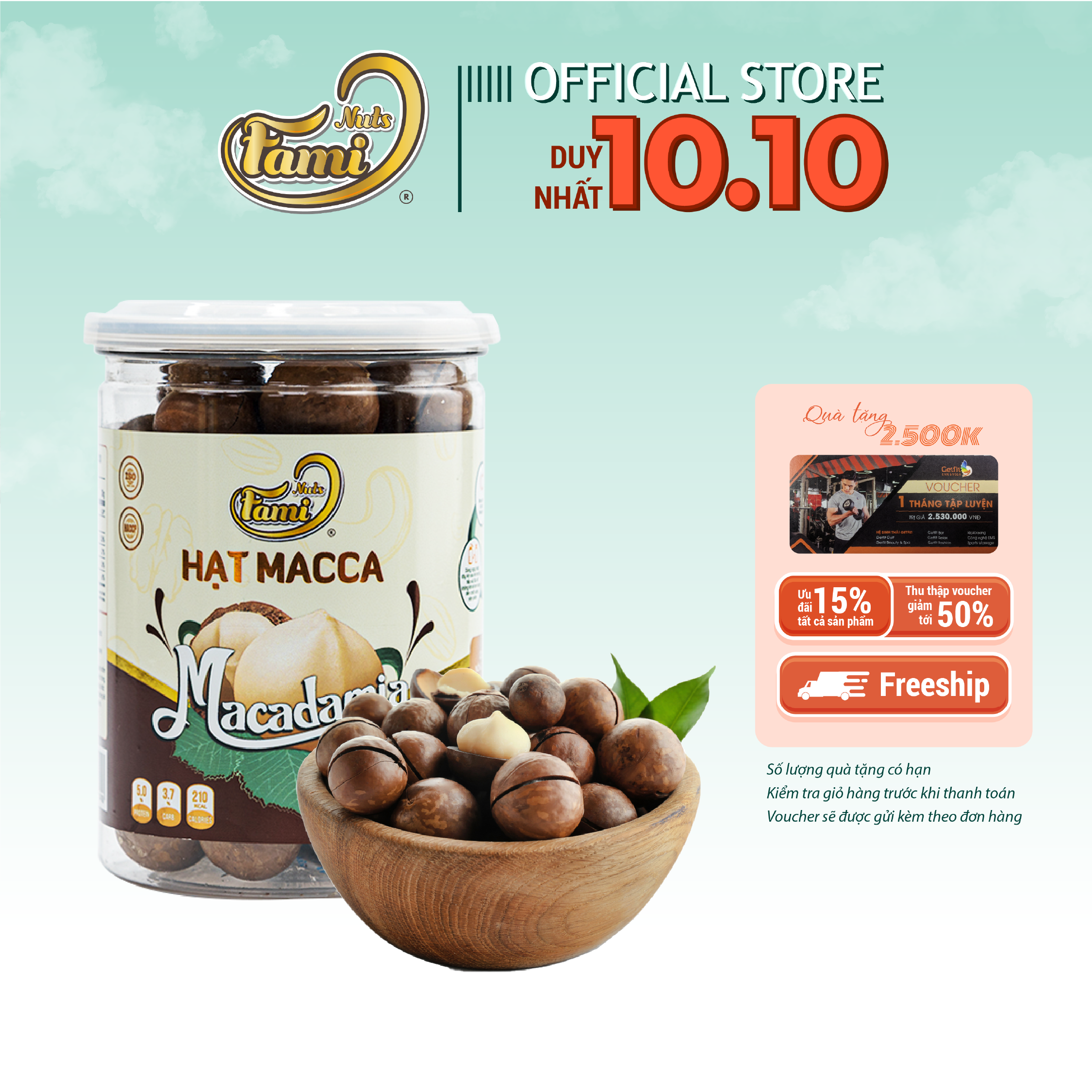 Hạt Macca Úc Nứt Vỏ Nhập Khẩu - Hũ Nắp Nhôm 300g - Hạt Dinh Dưỡng Cao Cấp FAMINUTS