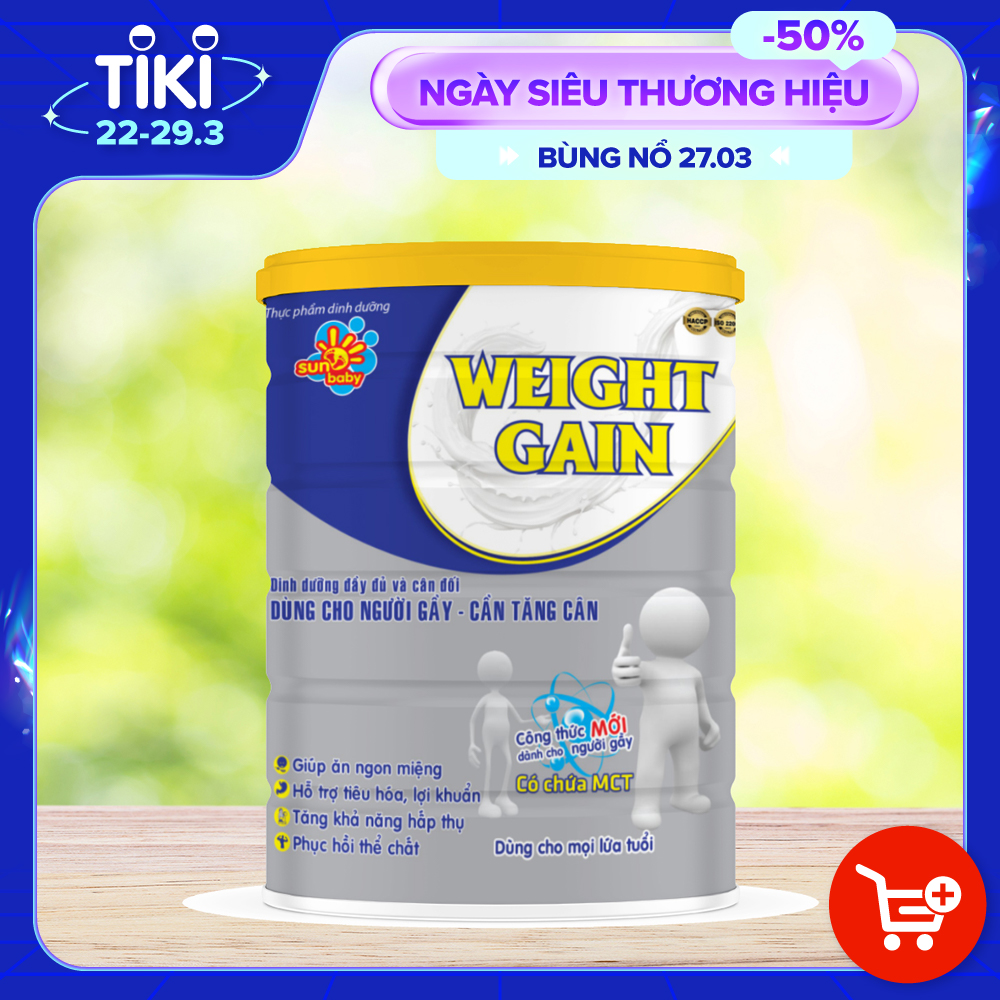 Sữa bột Sunbaby WEIGHT GAIN dinh dưỡng dành cho người gầy cần tăng cân 900G_Sunbaby Weigh gain SWG113