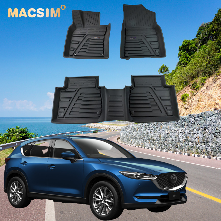 Thảm lót sàn xe ô tô Mazda CX5 2018 tới nay, Nhãn hiệu Macsim chất liệu nhựa TPE đúc khuôn cao cấp.