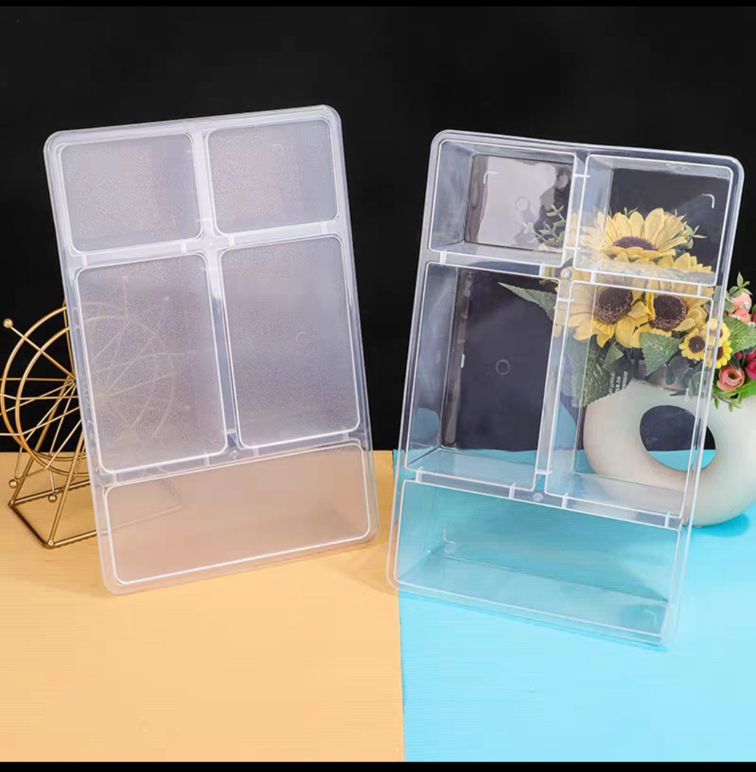 Hộp Nhựa Đựng Đồ Ăn, Vật Dụng 5 Ngăn Có Nắp Đậy 38x24cm