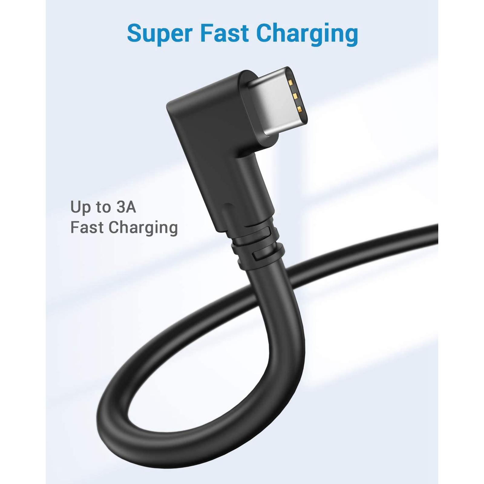 10ft Type C to 90° Type C / USB 3.0 Link Cable for Oculus Quest VR Headset to Gaming PC