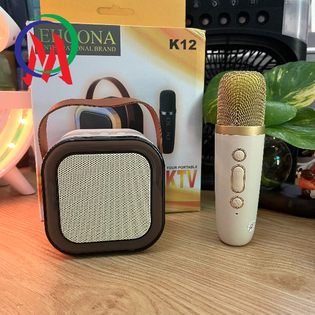 Loa Karaoke Mini EHOONA K12 tặng kèm micro không dây âm thanh hay, thích hợp cho không giản nhỏ, du lịch, picnic