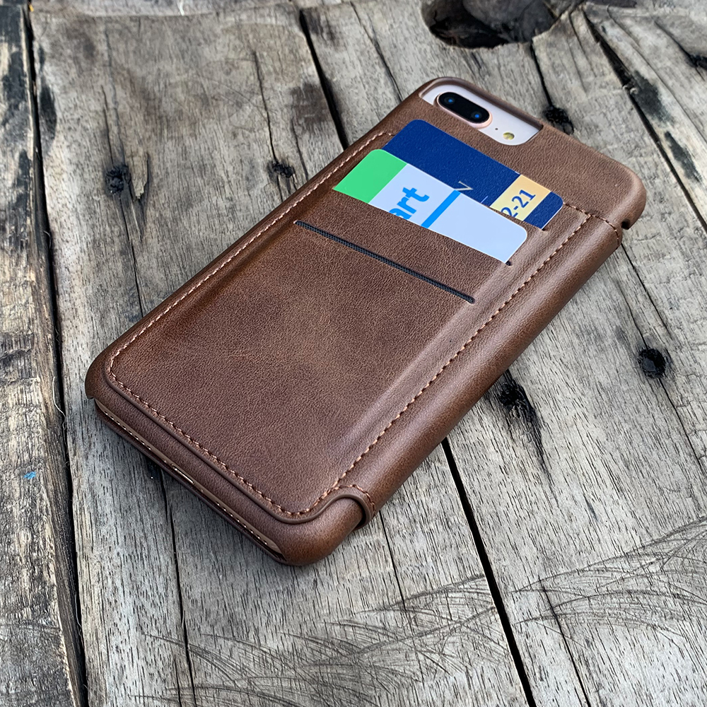 Bao da cao cấp dành cho iPhone 7 Plus / iPhone 8 Plus - Màu nâu