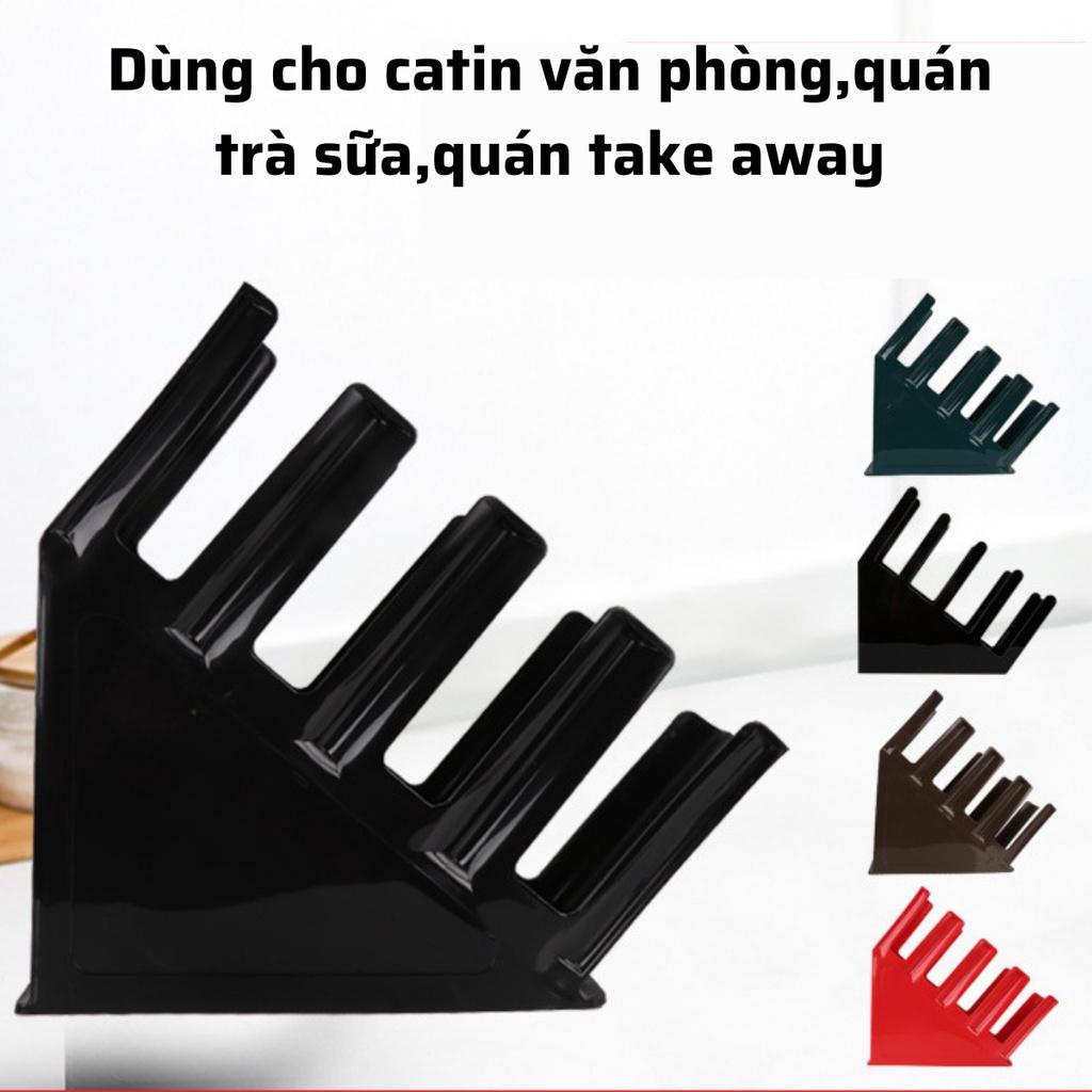 Khay úp cốc giá úp cốc nhựa tawe away tiện lợi 4 ngắn Dụng cụ dùng cho văn phòng,quán trà sữa,nhà bếp,thuận tiện