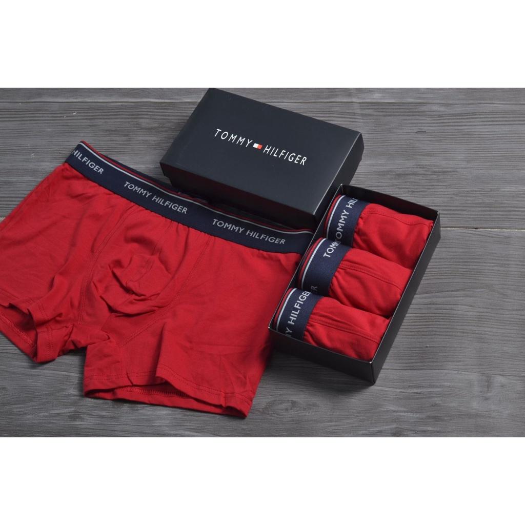 Quần lót nam boxer Tomy đùi cao cấp cotton đẹp siêu thấm hút mồ hôi thoải mái vận động thoáng mát - TOMY HILFIGER