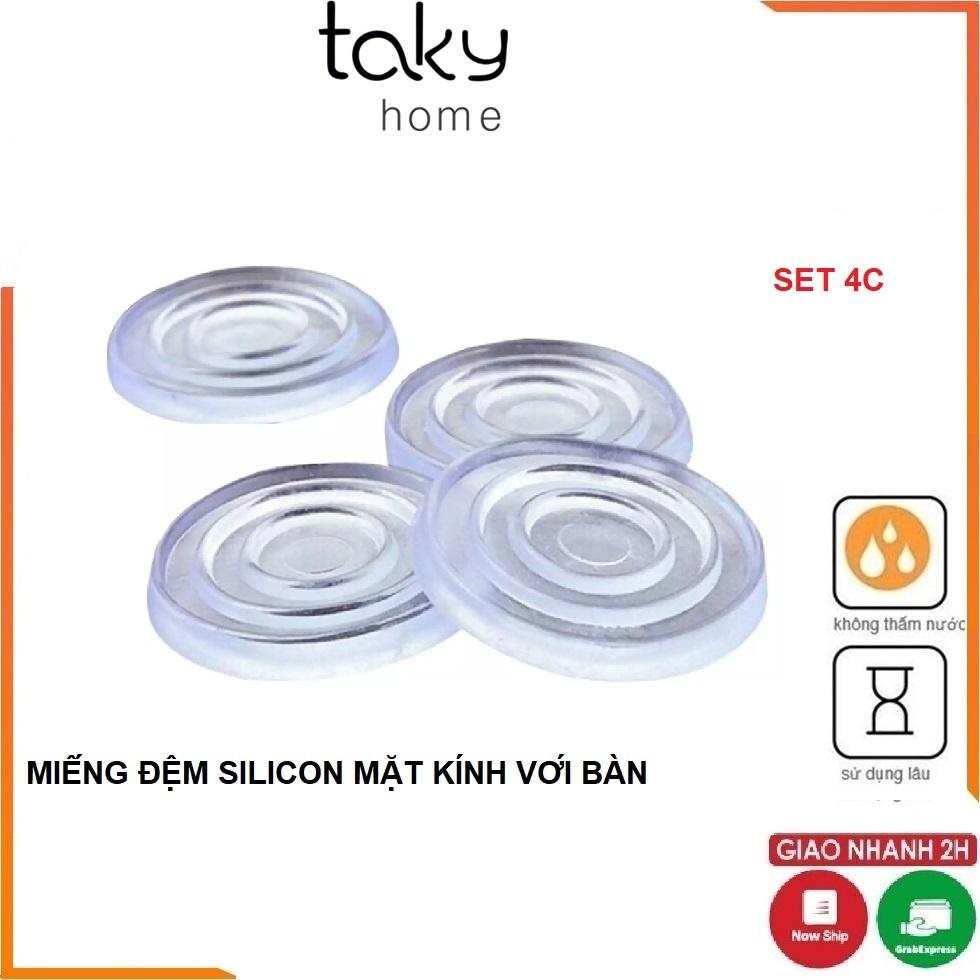 Đệm Silicon Lót Giữa Kính Và Mặt Bàn, Miếng Đệm Kê Kính Mặt Bàn, Chống Xê Dịch Và Trơn Trượt Mặt Kính - TakyHome 5505