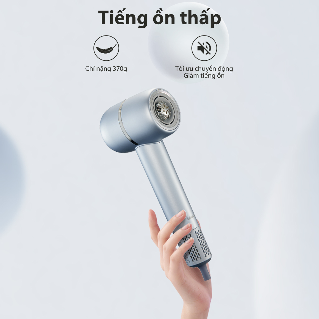 Máy Sấy Tóc Công Nghệ Ion Âm SAMONO Không gây hư tóc Quạt gió mạnh mẽ Tiếng Ồn Thấp Công Suất 900W SW-HD900 HÀNG CHÍNH HÃNG BH 12 THÁNG