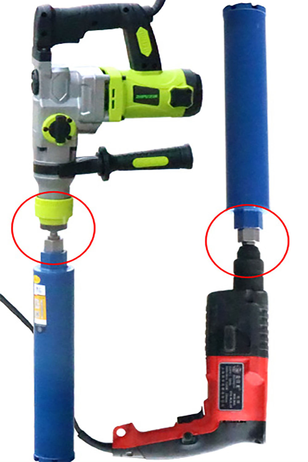 Đầu đổi máy khoan bê tông gài lục sang máy khoan rút lõi ren vuông M22 kết hợp M13