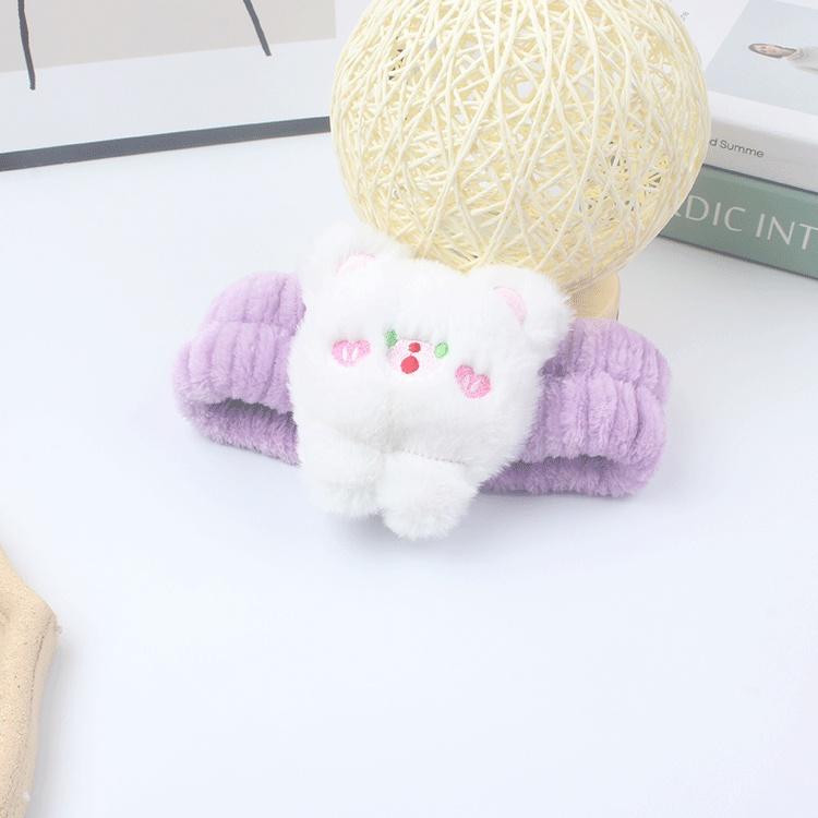 Băng đô bờm cài tóc gấu má hồng mền mịn siêu cute, băng đô vải bảng to đẹp skincare Nunam shop