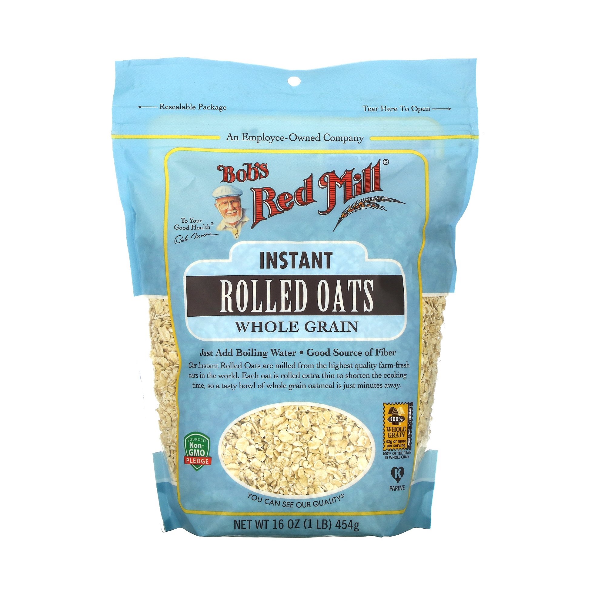 Yến mạch hữu cơ cán dẹp 454gr - Bob's Red Mill (Organic Rolled Oat Regular)