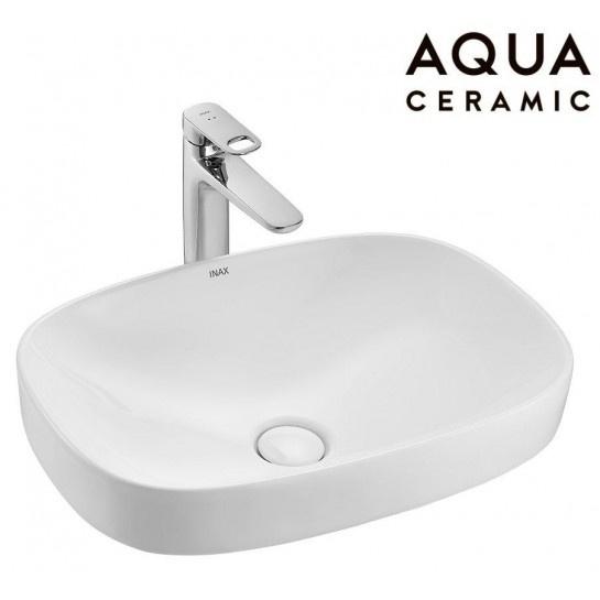 Chậu Rửa Lavabo Inax AL-642V Đặt Bàn AquaCeramic. Chất liệu sứ cao cấp, Có men chống bám bẩn - Vật liệu xây dựng Big H