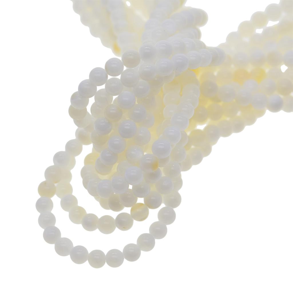 Natural Pearl White Color Beads Sea Shell Round Loose Beads Pick Size for Jewellry Making 15.5 Inch / Strand