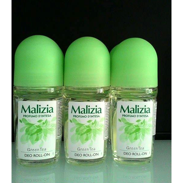 Lăn khử mùi trà xanh Malizia Profumo Green Tea 50ml (nữ) tặng kèm móc khóa