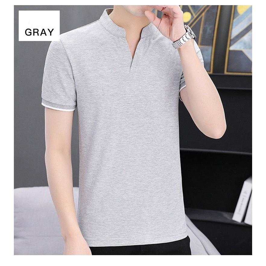 ÁO THUN NAM TAY NGẮN 3 MÀU CỔ TÀU TRỤ V MẪU MỚI VẢI DÀY ĐẸP 12