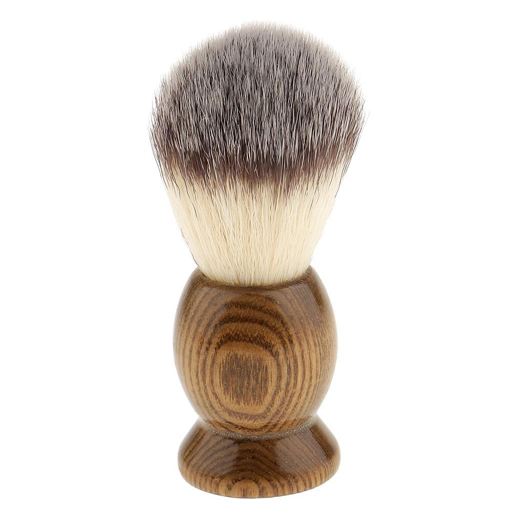 3pcs Men's Wood Shaving Brush Metal Bowl Cup Mug Stand Holder Set Kit