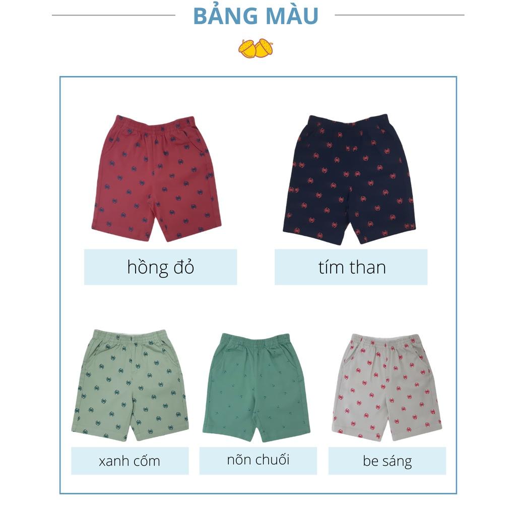 Quần Short Bé Trai ARDILLA Kaki Hoạ Tiết Xinh Xắn, Vải Cotton Co Giãn Tốt, Thoải Mái Vận Động Cho Bé 4-13 Tuổi KT172BS21