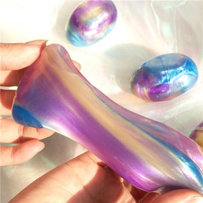 Slime hình quả trứng galaxy ngũ sắc nhiều màu đồ chơi slam gudetama mochi