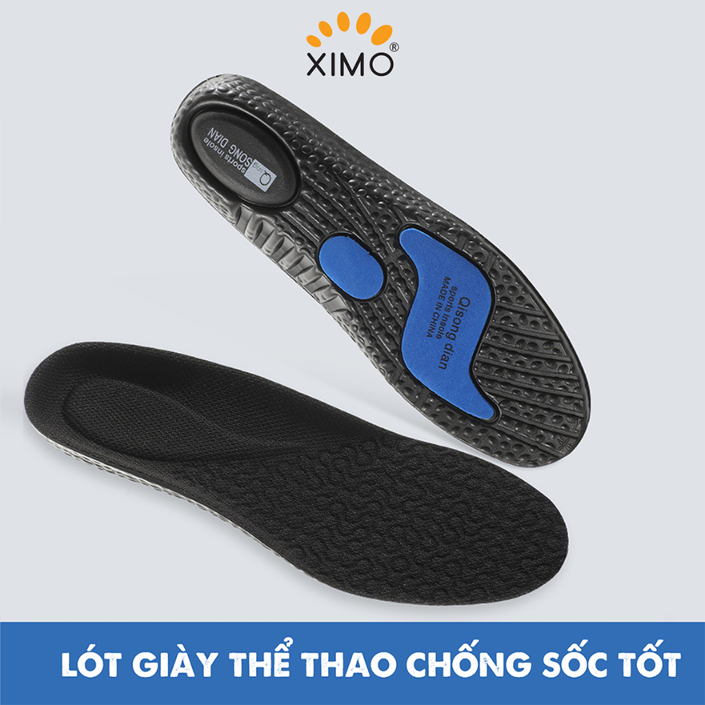 Lót giày thể thao cao su non EVA êm ái, giảm tác động lực vào lòng bàn chân, thấm hút mồ hôi tốt XIMO