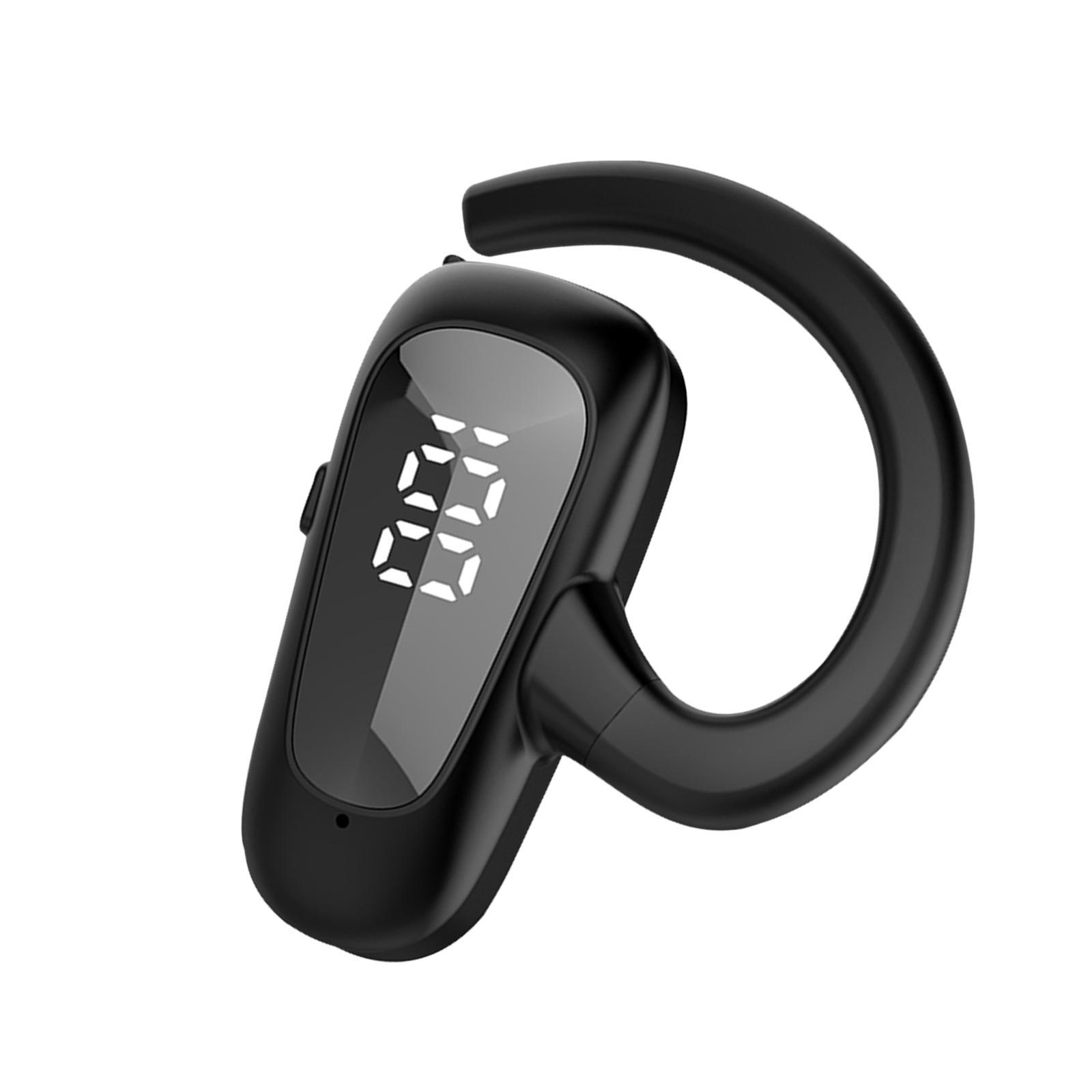 Wireless Headset LED Display Calling Sweatproof HiFi for Office Sports Black