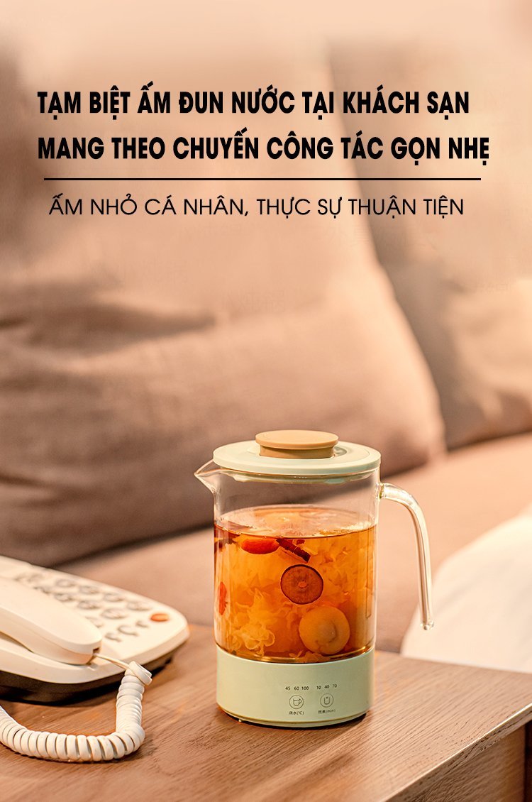 Ấm Điện Thủy Tinh Đa Năng Mokkom MK-389 Hàng Chính Hãng