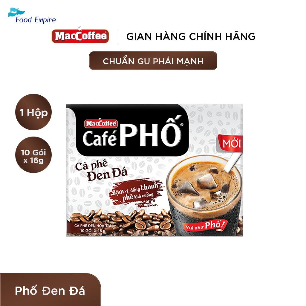 Cà phê Phố Đen Đá - Maccoffee (hộp 10 gói x 16g)