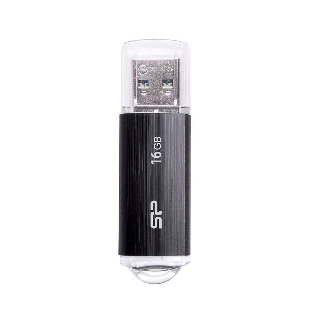 USB 2.0 16GB Silicon Power U02  tốc độ chuẩn (Đen) - Hàng Chính Hãng