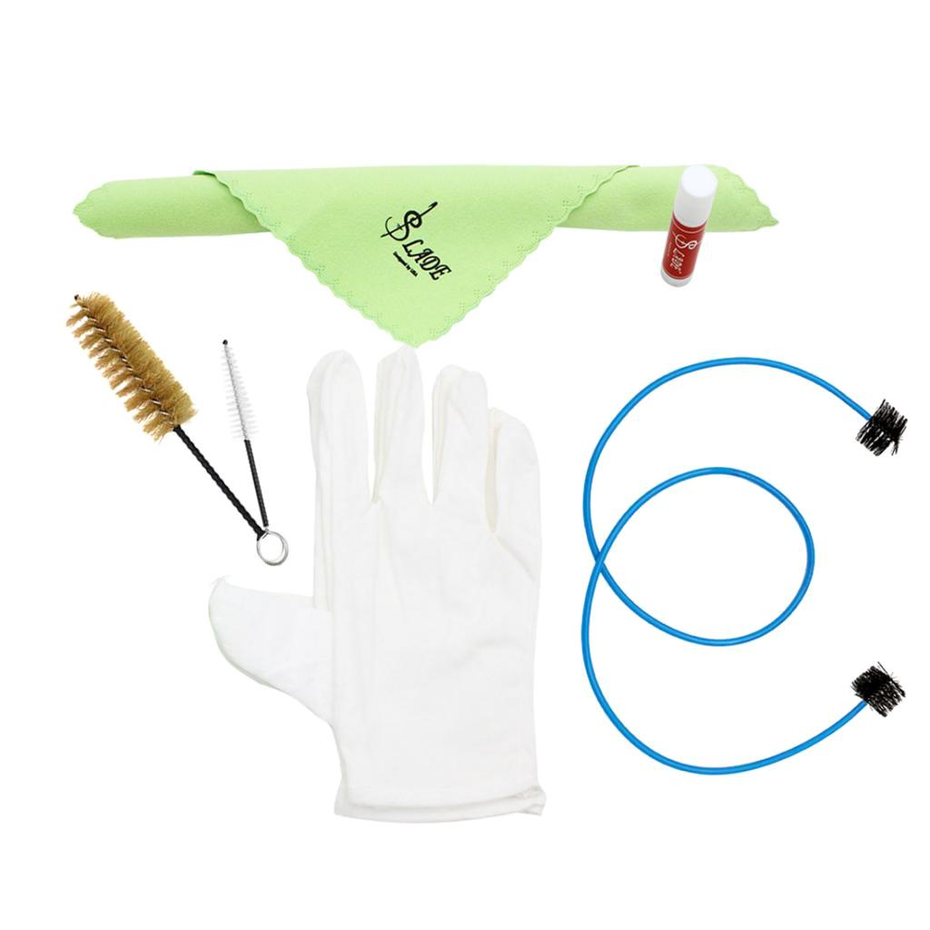 Sunnimix 6 Trong 1 Đồng Nhạc Cụ Vệ Sinh Chăm Sóc Cọ Găng Tay Vải Dầu Phụ Kiện