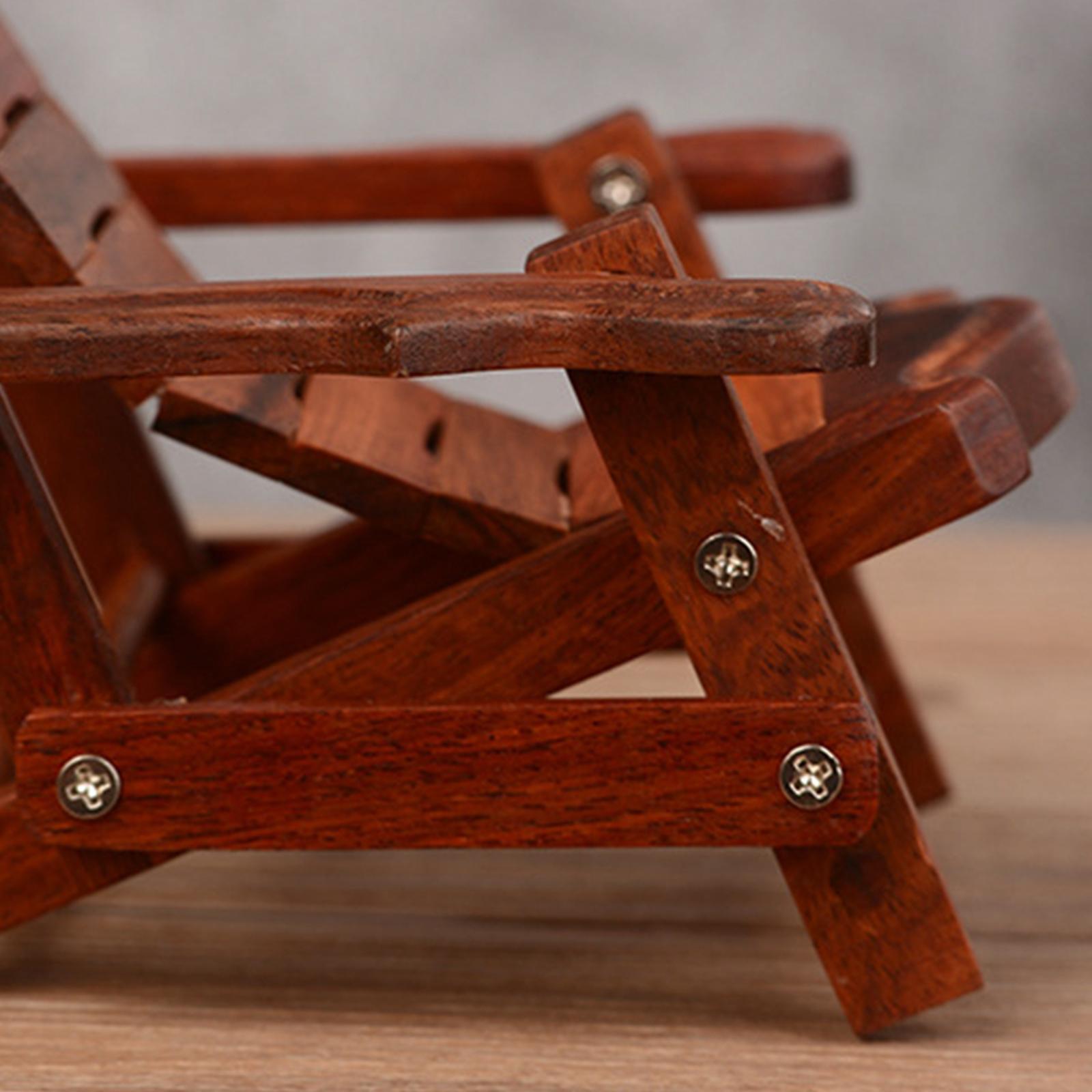 Wooden Deck Chair Desktop Phone Holder Bracket Support Decorative for Travel
