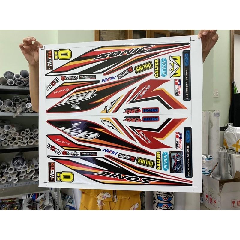 Tem rời dành cho honda sonic 150 trắng đỏ đen