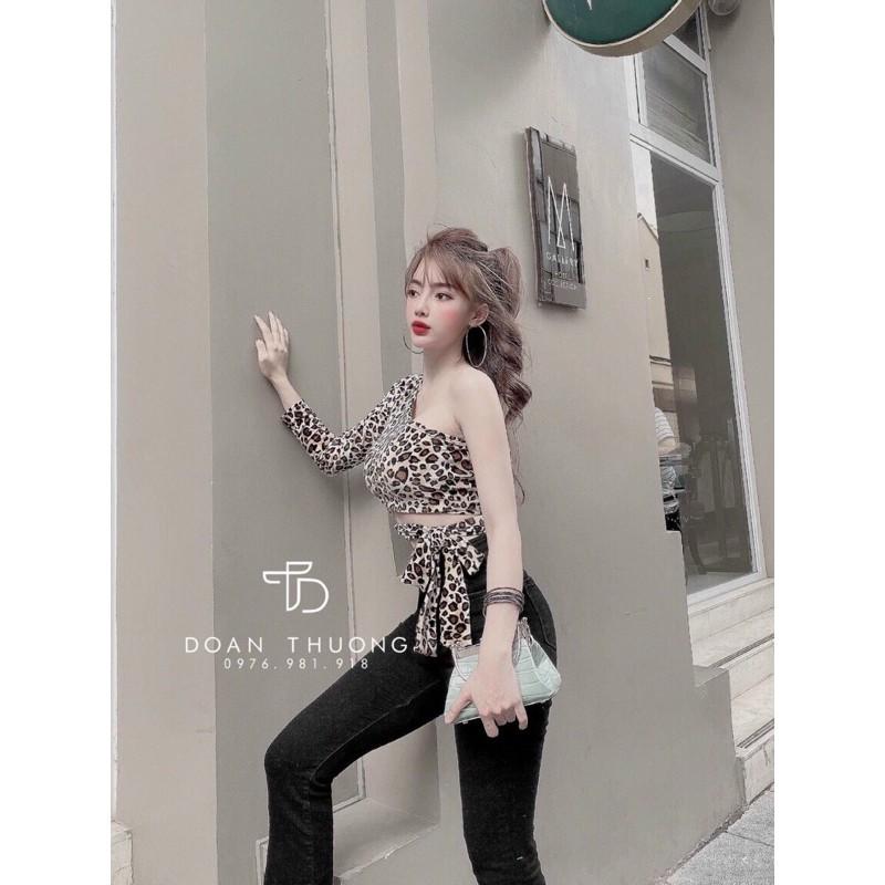 Áo lệch vai cột eo