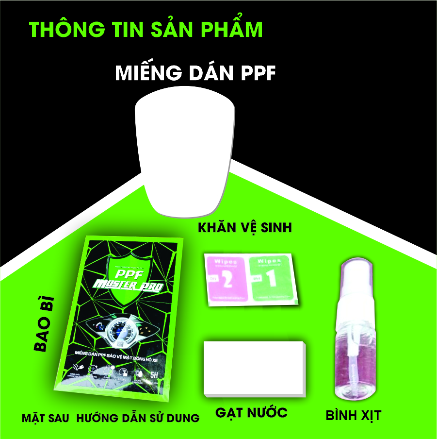 Miếng Dán PPF Bảo Vệ Mặt Đồng Hồ Xe Vespa 946 | Chất Liệu Film PPF