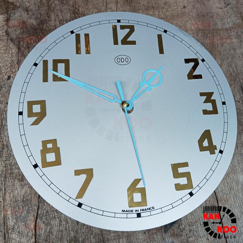 Mặt số nhôm đồng hồ Odo hình tròn- số nổi bằng inox xi vàng- kích thước 19.8cm Kankoo Clock