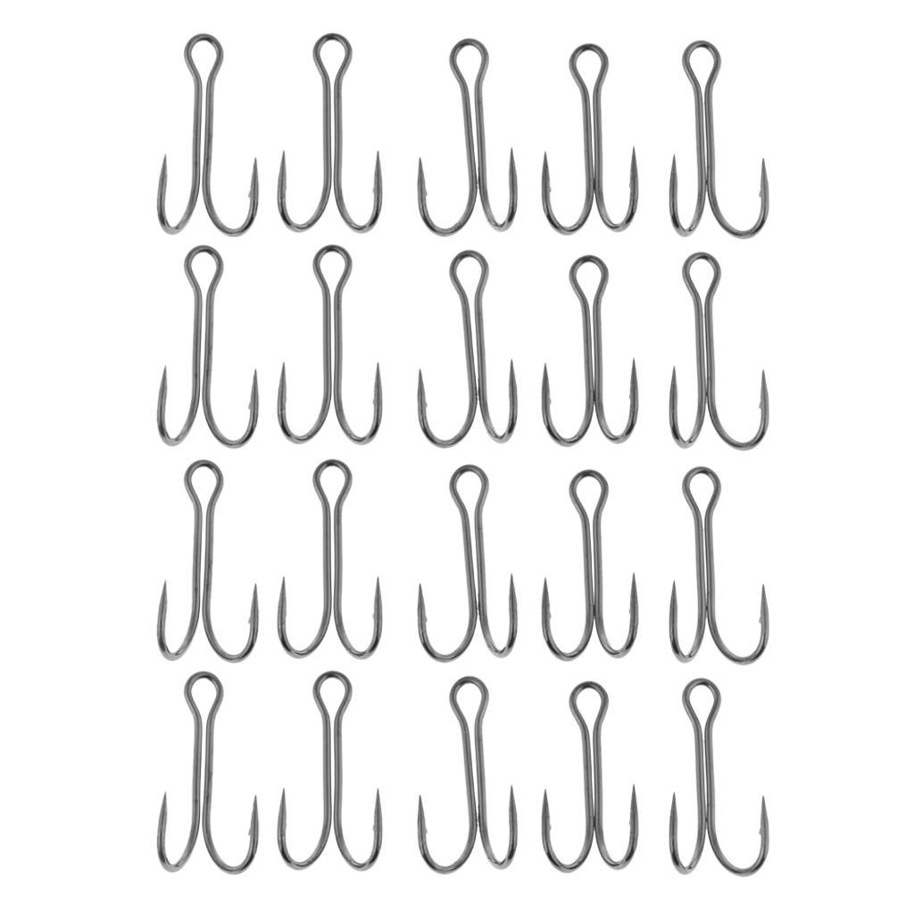 20pcs/pack High Carbon Steel Fishing Hooks Dual Double Frog Hooks Saltwater Fishing Hooks with Open Shank