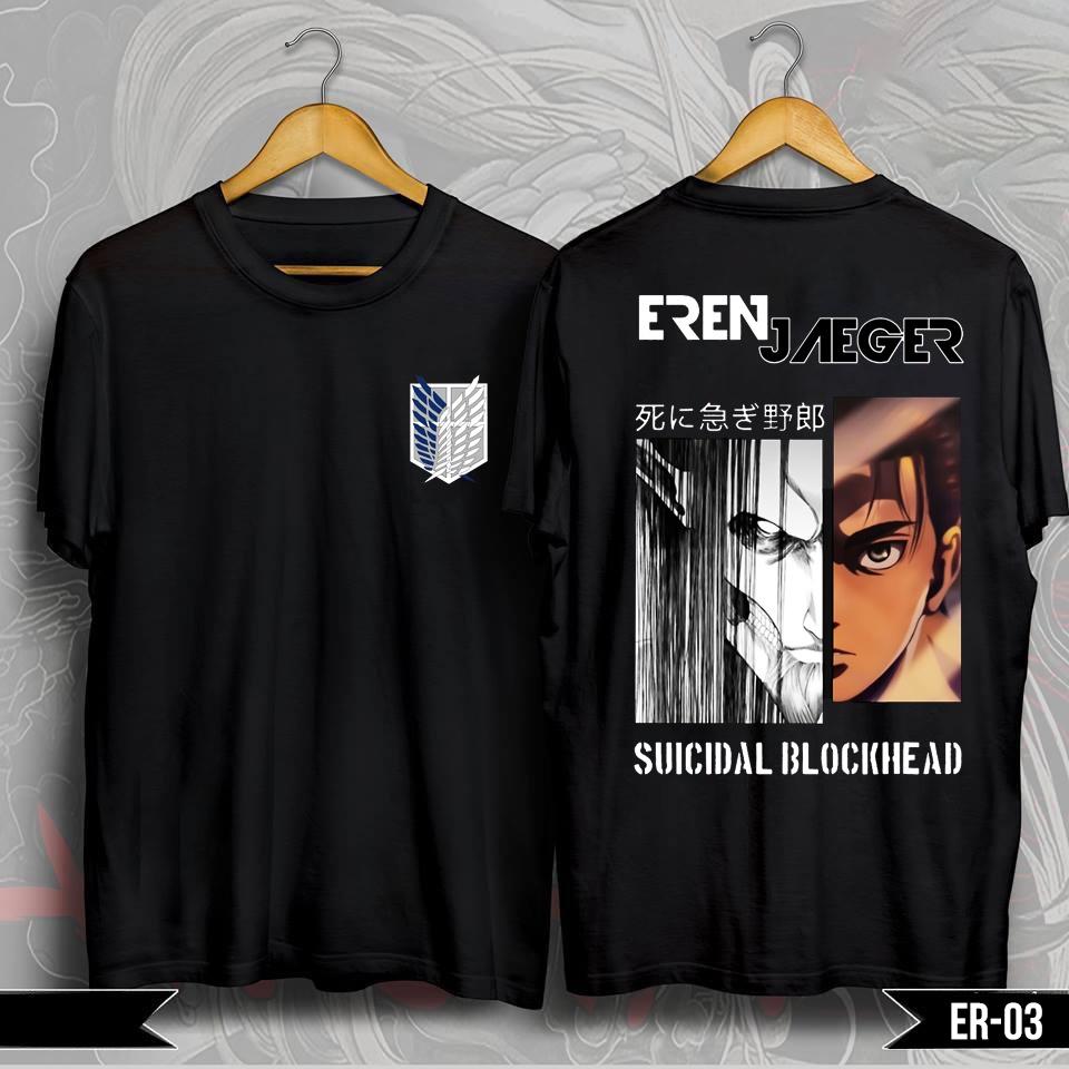 Áo thun Eren Yeager Attack on Titan, áo phông attack on titan thun cotton 4 chiều mẫu mới cực đẹp