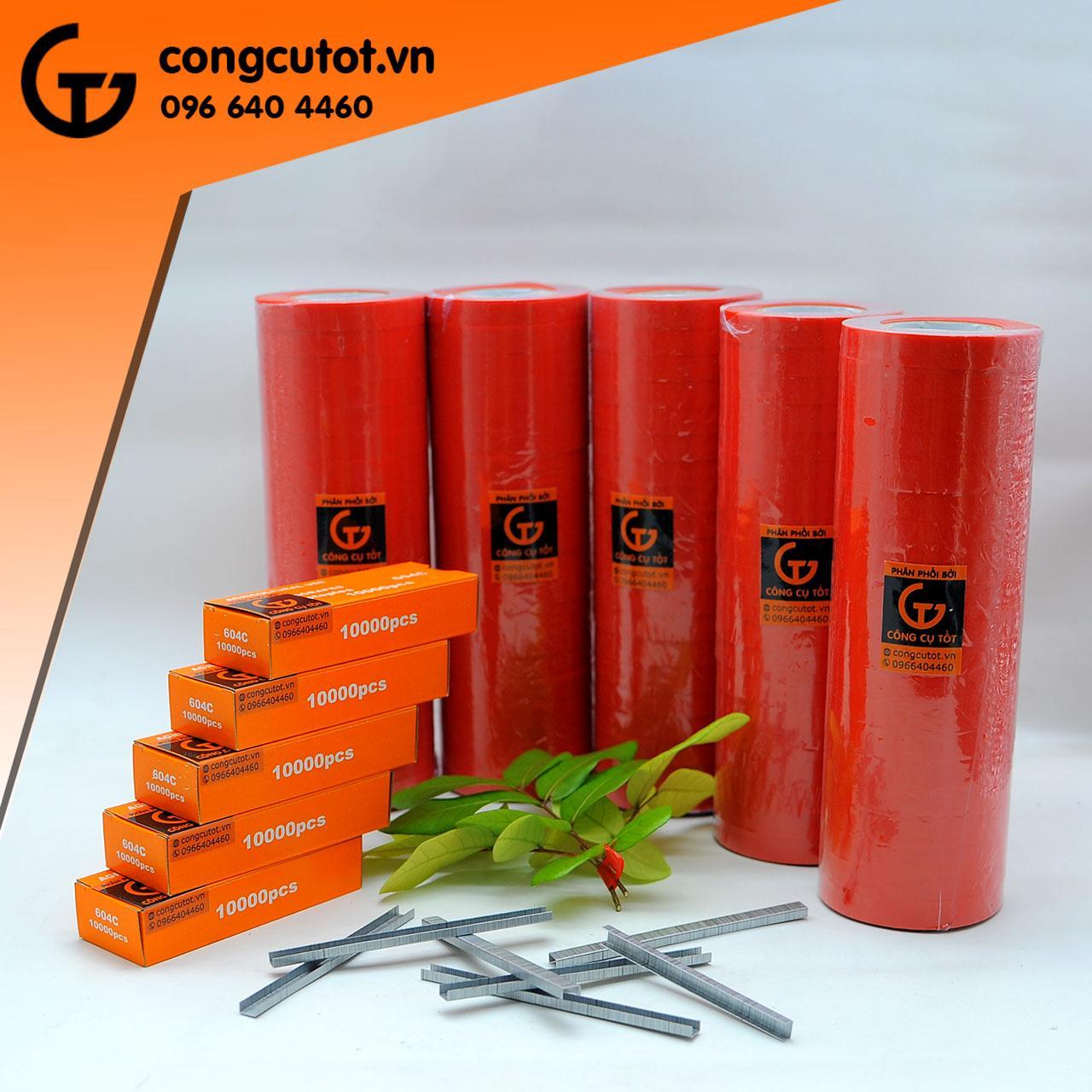 Combo 5 hộp ghim 604C và 100 cuộn băng buộc cành