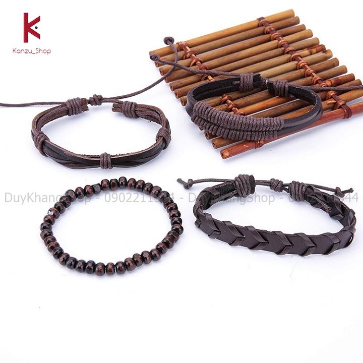Vòng đeo tay bằng da phong cách vintage thời trang dành cho nam nữ mã VT07