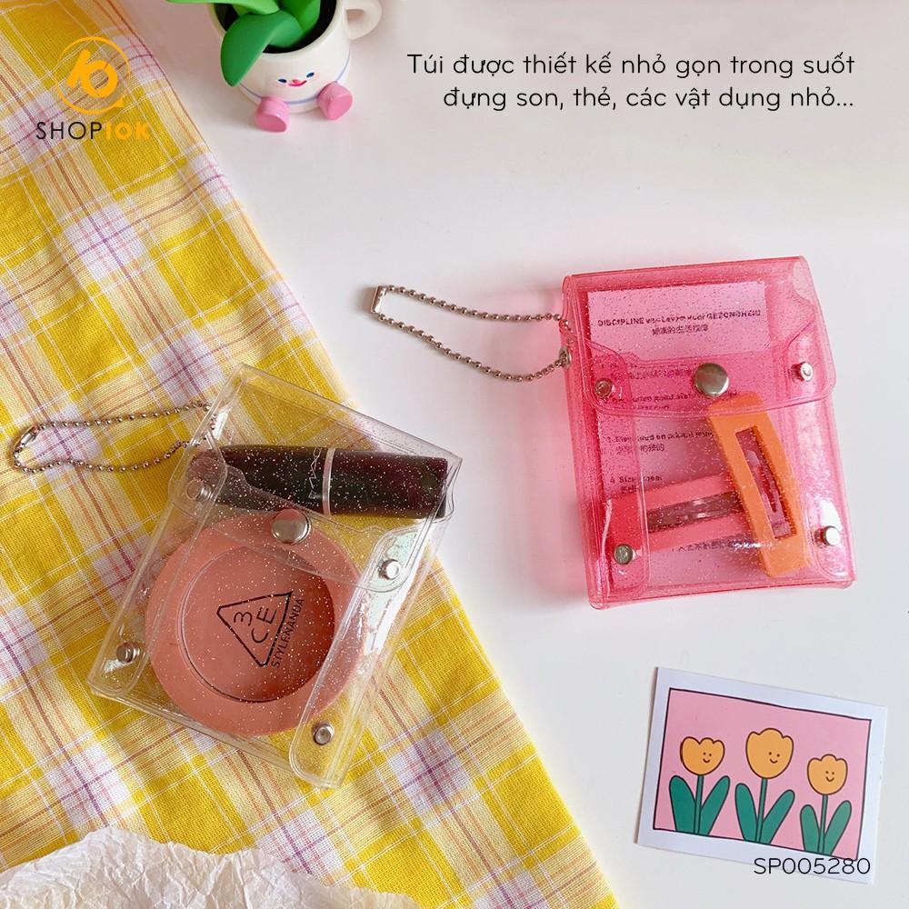 Túi đựng thẻ, son môi trong suốt mini thiết kế sáng tạo -SP005280