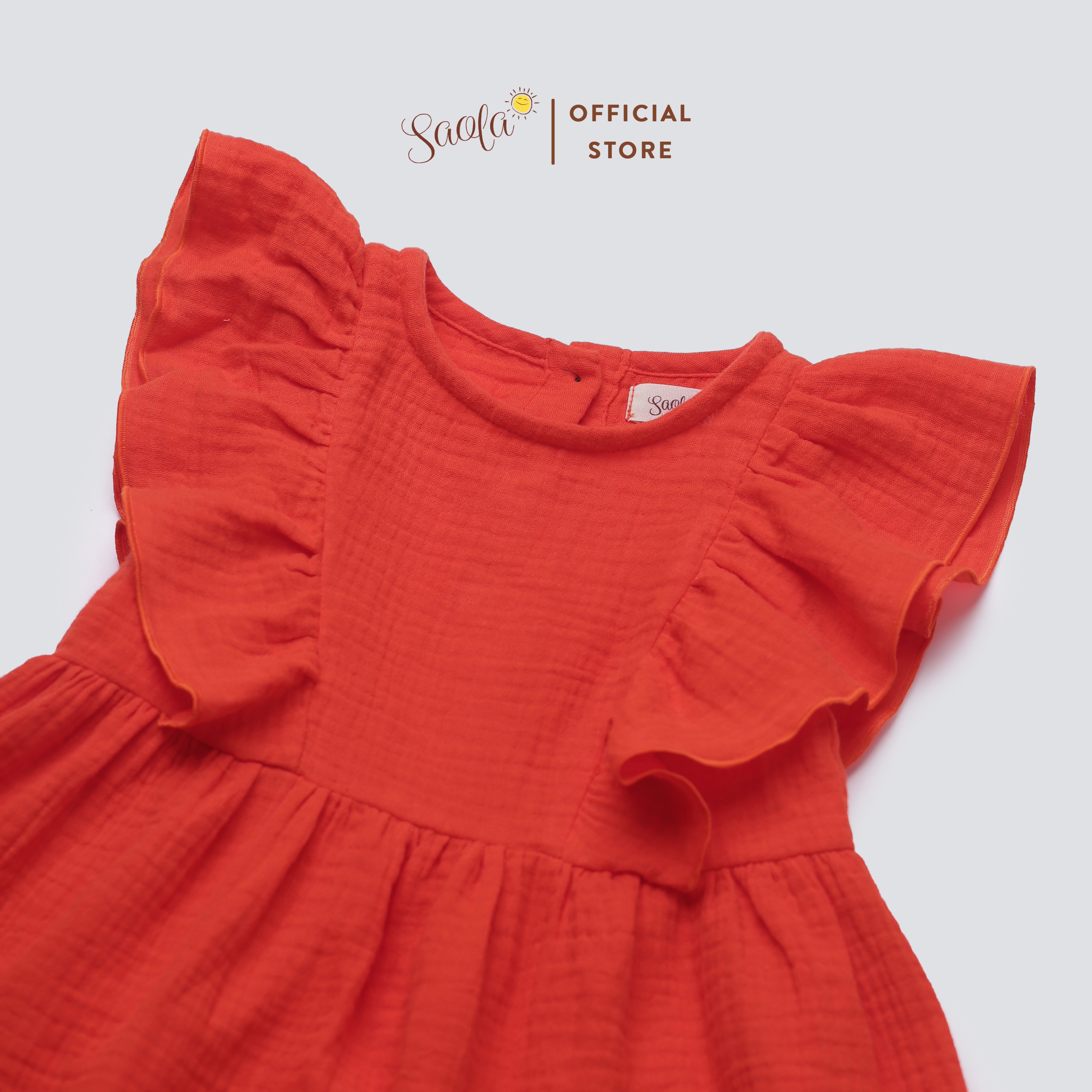 Váy Bé Gái Cổ Tròn Ráp Bèo Xinh Xắn Cho Bé Gái  - ANTONELLA DRESS - DRM039 - SAOLA KIDS CLOTHING