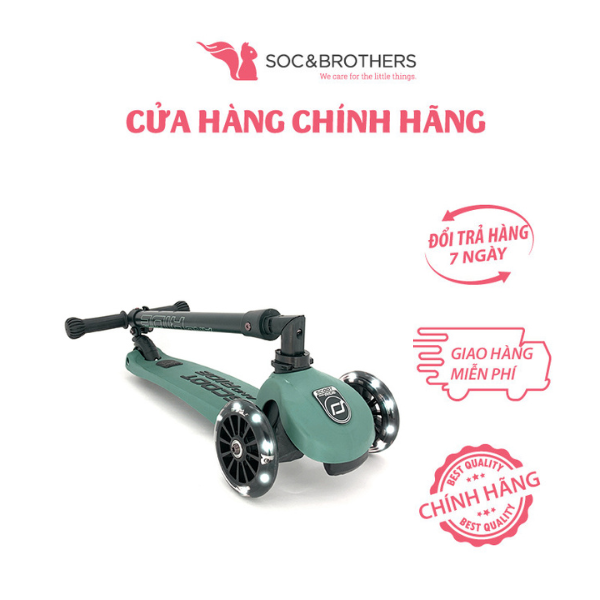 Xe scooter trẻ em Scoot and Ride Highwaykick 3 LED màu Forest