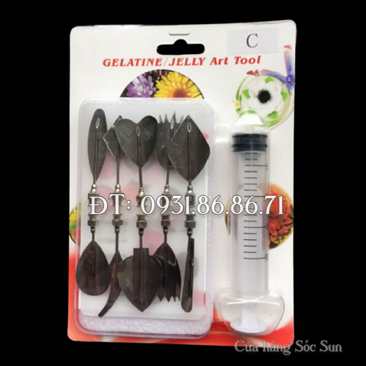 Bộ 10 dụng cụ làm thạch rau câu 3D - Bộ nhập khẩu - Tặng kèm xy lanh – Mã số 1000