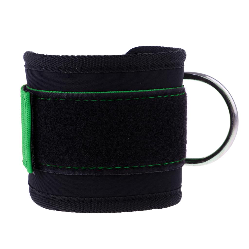 Fitness Ankle Straps Strength Pull Exercise Training Anchor D-ring Green