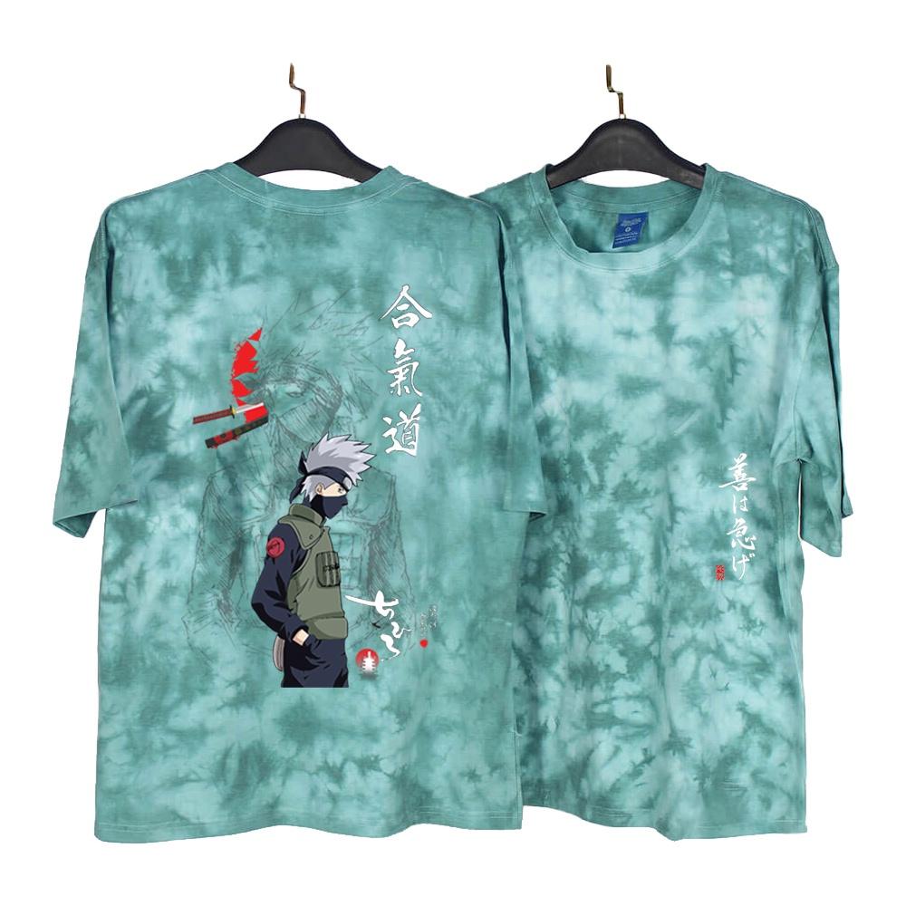 Áo thun Naruto thiết kế riêng, Áo cotton co giãn in trước sau cực chắc nét cho cả nam nữ