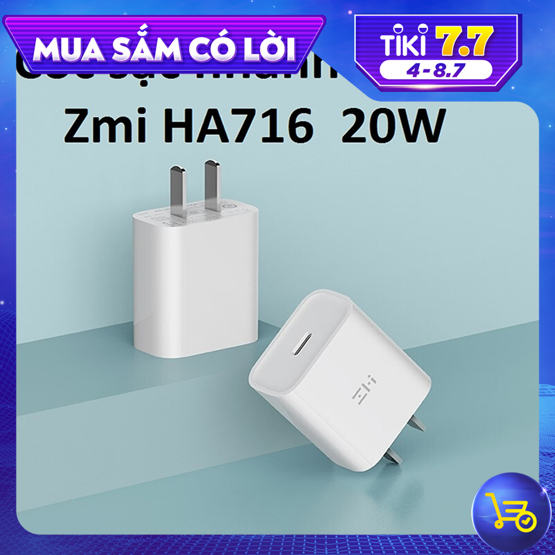 Cốc sạnh nhanh 20W 1 cổng type-C Zmi HA716 - Hàng chính hãng