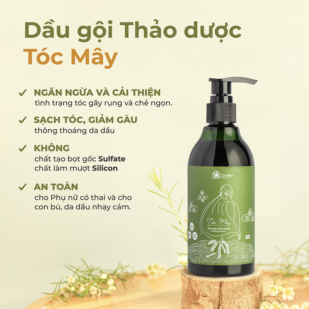 Bộ Gội Xả Tóc Mây An Toàn Chiết Xuất Bồ Kết Cỏ Mềm