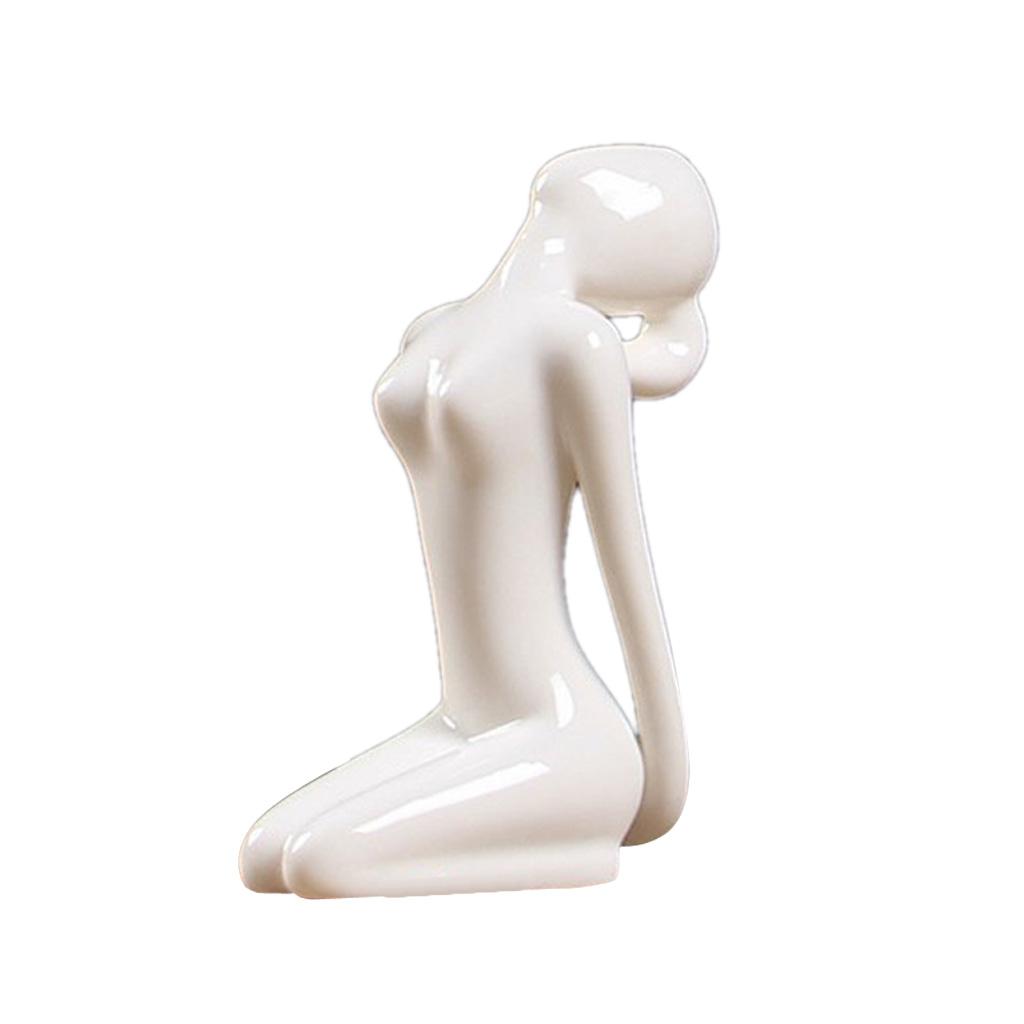 5x Ceramic Yoga Figure Ornament Statue Sculpture for Decor