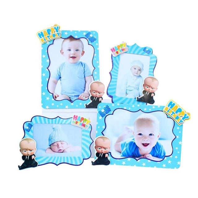 Set 4 khung hình giấy để bàn trang trí sinh nhật cho bé trai, bé gái