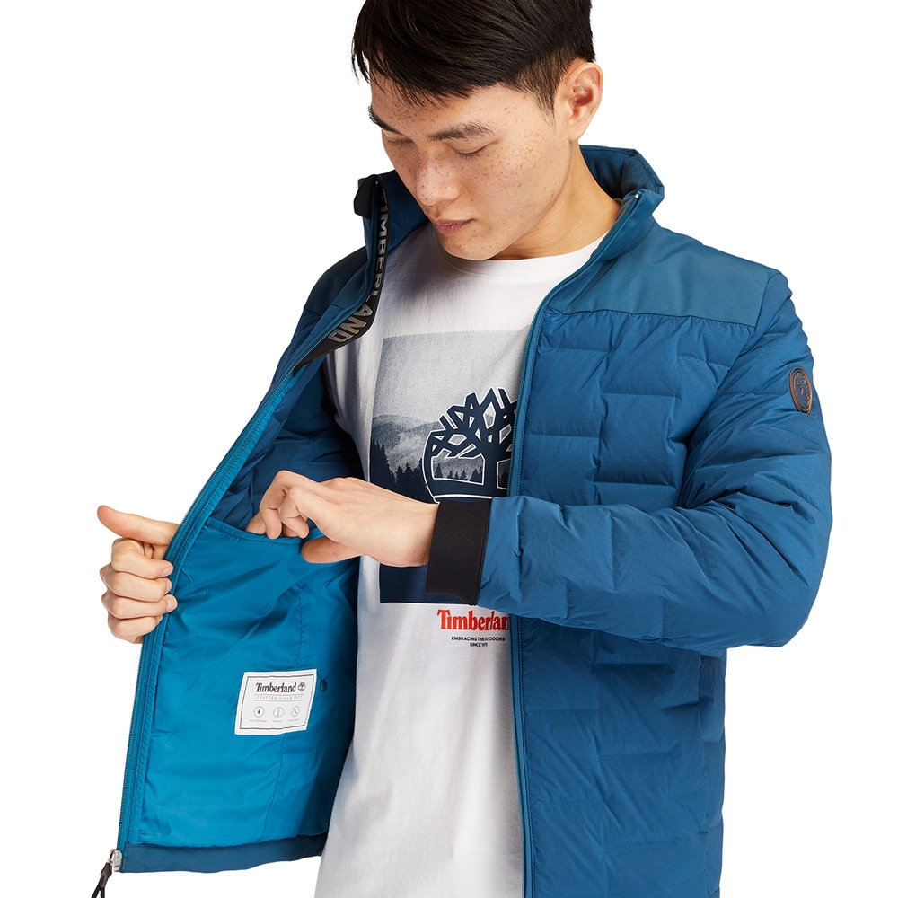 Original Áo Khoác Đông Nam Timberland New Mid Weight Down Jacket (Bear Head) Majolica Blue TB0A2G9PJR